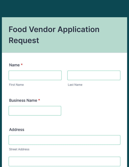 Food Vendor Application link